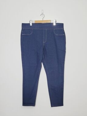 Penmans Blue Pull-On Cotton Blend Jeans Legging Pockets Plus Size 16